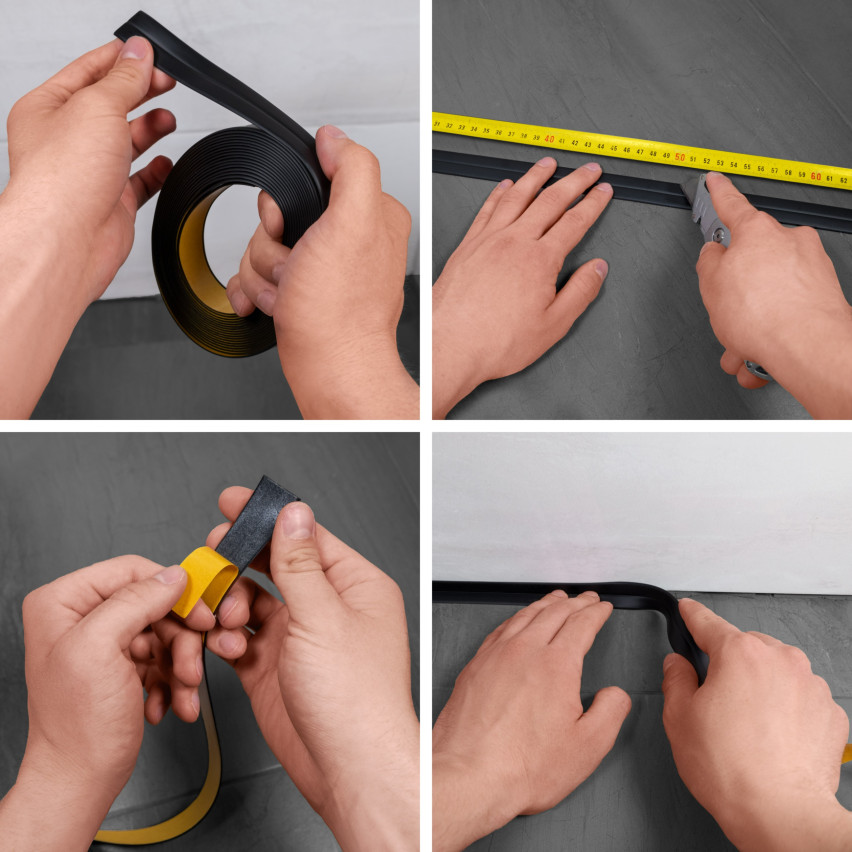 Weichsockelleiste selbstklebend 32x23 mm, flexible Wandabschlussleiste für Küche und Bad, Bodenleiste aus PVC, Dichtungsband, Birke