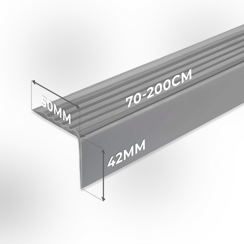 Rutschfestes Treppenprofil mit Kleber, 50x42mm, cremig,