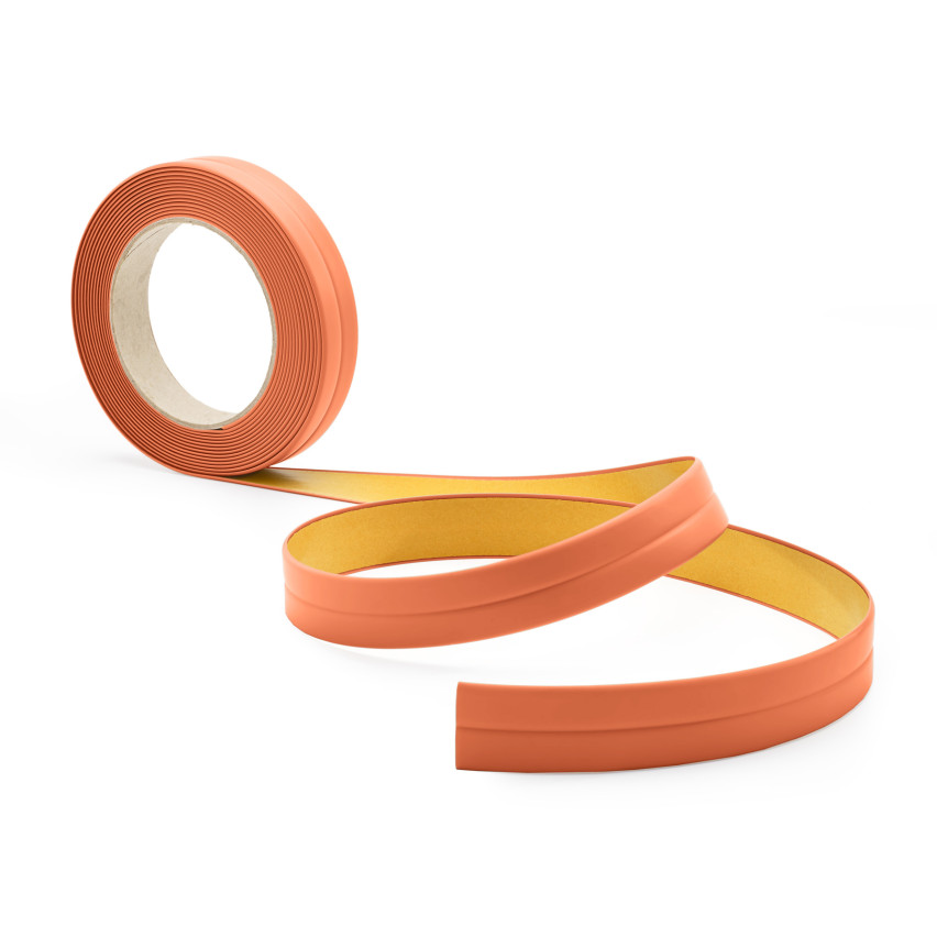 Weichsockelleiste selbstklebend 10x10mm für Küche und Bad Knickleiste aus PVC Dichtungsband Fugendichtband 5m, Ziegelfarbe