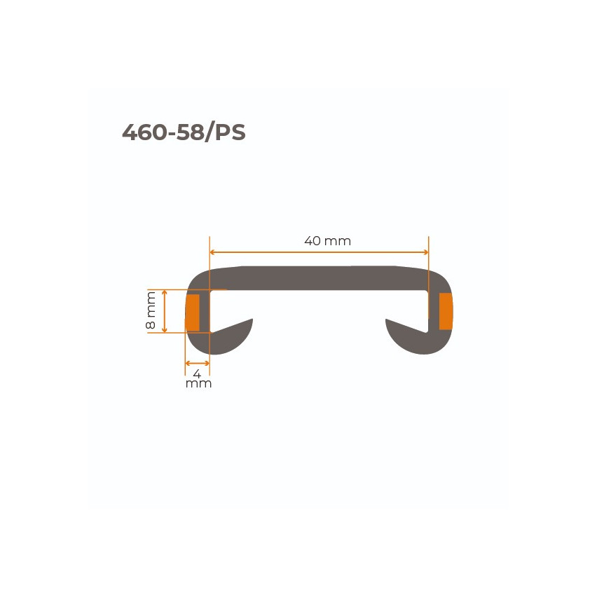 Handlauf PVC, Treppenhandlauf, Treppengeländer, LUX, 40x8mm, beige / weiß, 1m