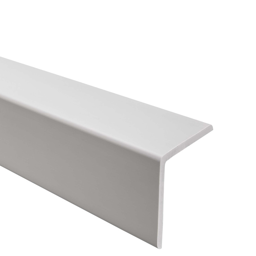PVC-Eckprofil, selbstklebender Kunststoff, Kantenschutz, hellgrau