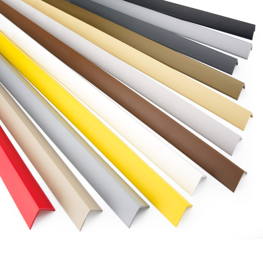 PVC-Eckprofil, selbstklebender Kunststoff, Kantenschutz, hellgrau
