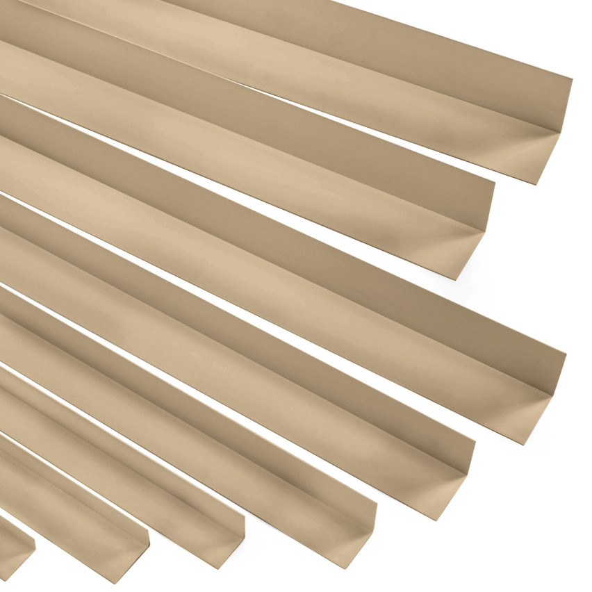 Winkelprofil Selbstklebend PVC Kunststoff Winkelleiste Kantenschutz – für Innenecken mit Klebeband auf der Außenseite, beige