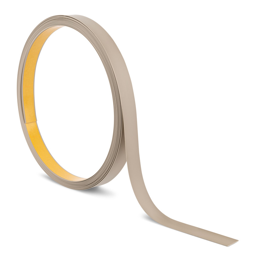 Hart-PVC-Flachstange mit Kleber, Beige, 10 m