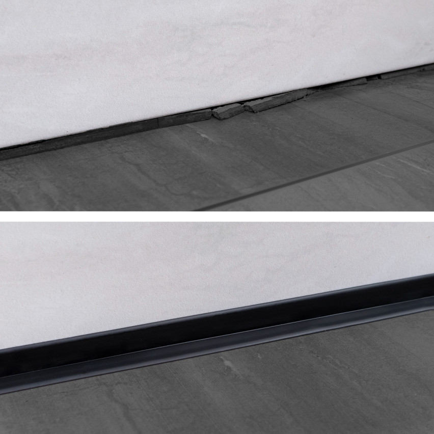 Selbstklebende PVC-Sockelleiste, 70x20mm, Schwarz