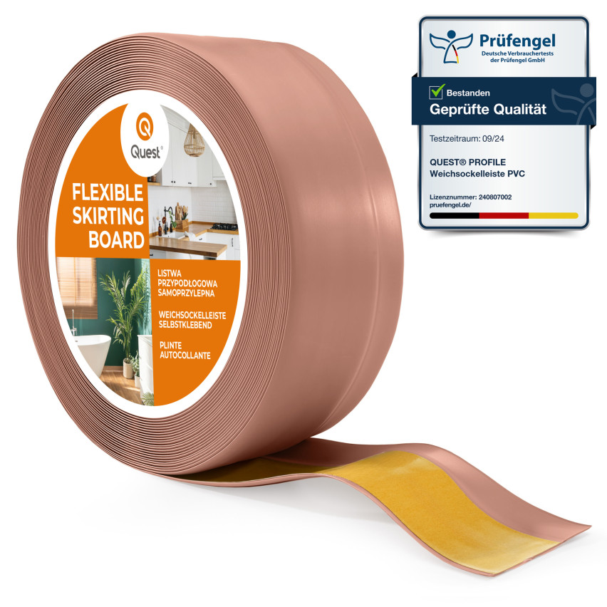 Selbstklebende PVC-Sockelleiste 50x20mm hellbraun