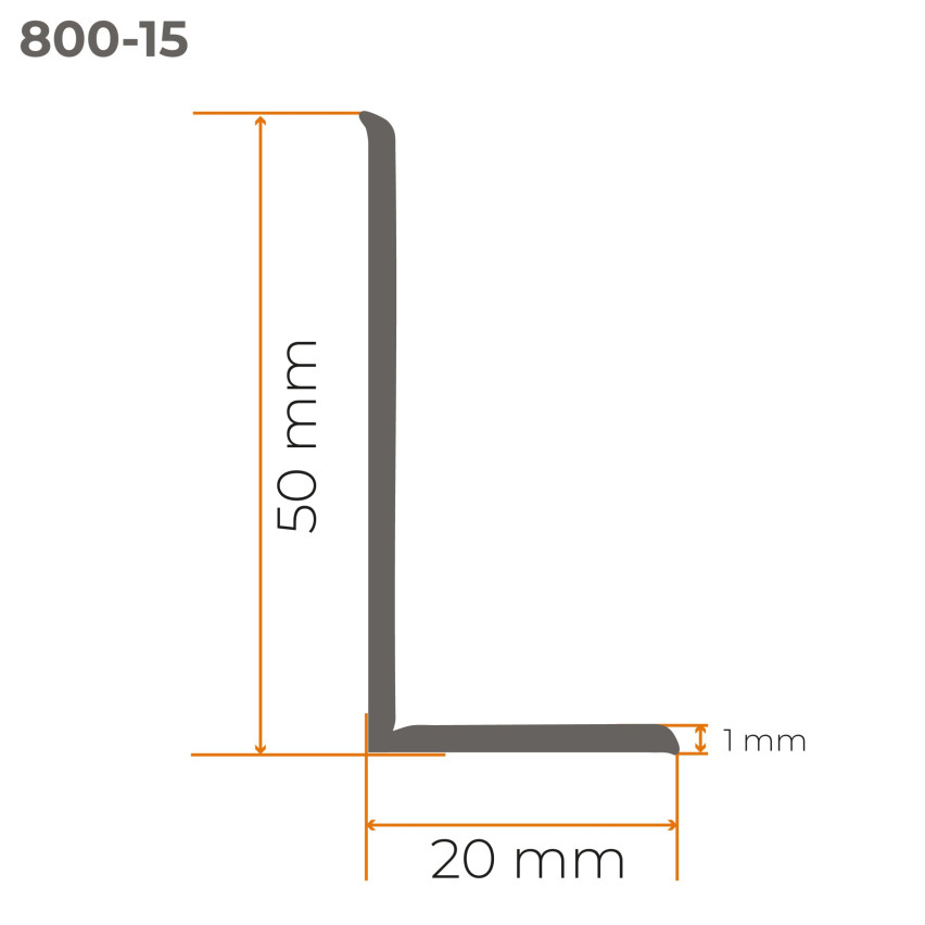 Selbstklebende PVC-Sockelleiste 50x20mm hellbraun