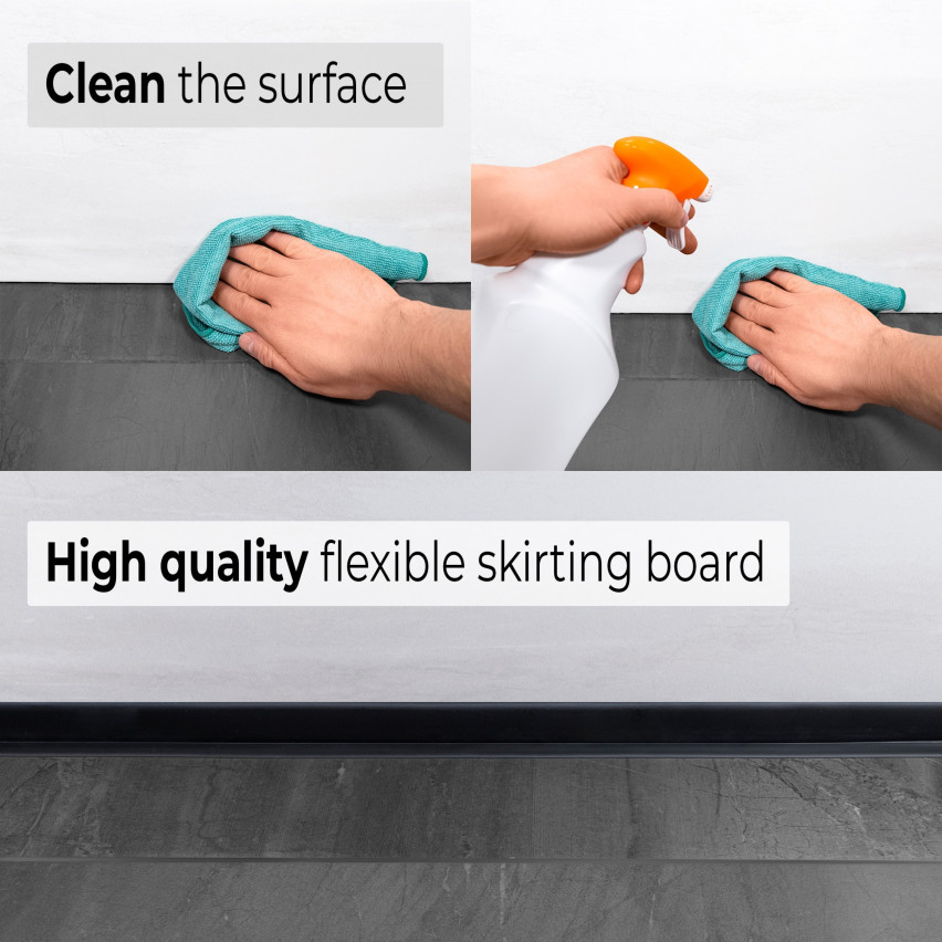Weichsockelleiste, Flexibel Bodenleiste, Eckleiste, PVC 70x20mm, sand