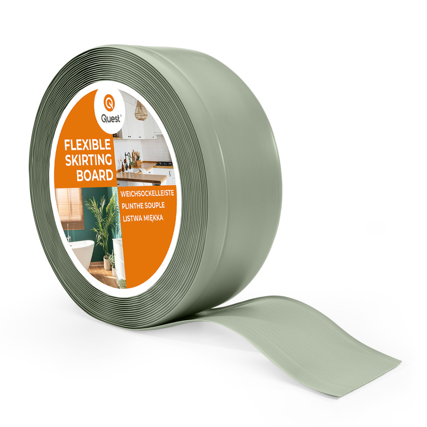 Weichsockelleiste, Flexibel Bodenleiste, Eckleiste, PVC 70x20mm, hellgrün