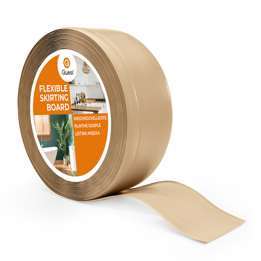 Weichsockelleiste, Flexibel Bodenleiste, Eckleiste, PVC 70x20mm, sand