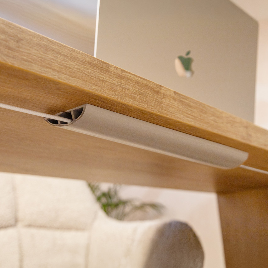 Selbstklebende PVC-Kabelkanäle - 200 cm, halbrund, beige
