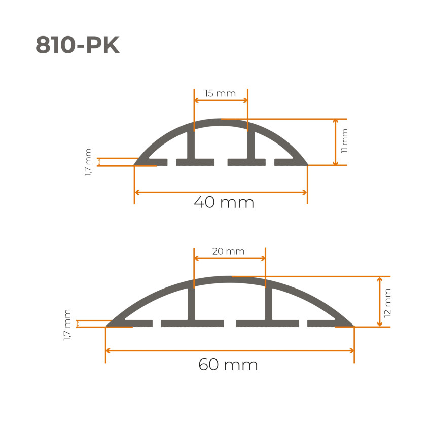 PVC-Kabelkanäle - 200 cm, halbrund, braun