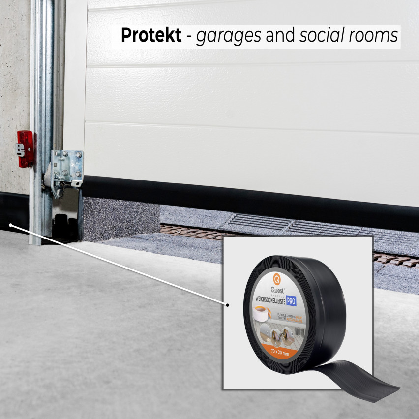 Selbstklebende PVC-Sockelleiste, 70x20mm, Schwarz