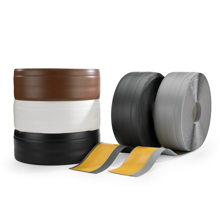 Selbstklebende PVC-Sockelleiste, 70x20mm, Schwarz