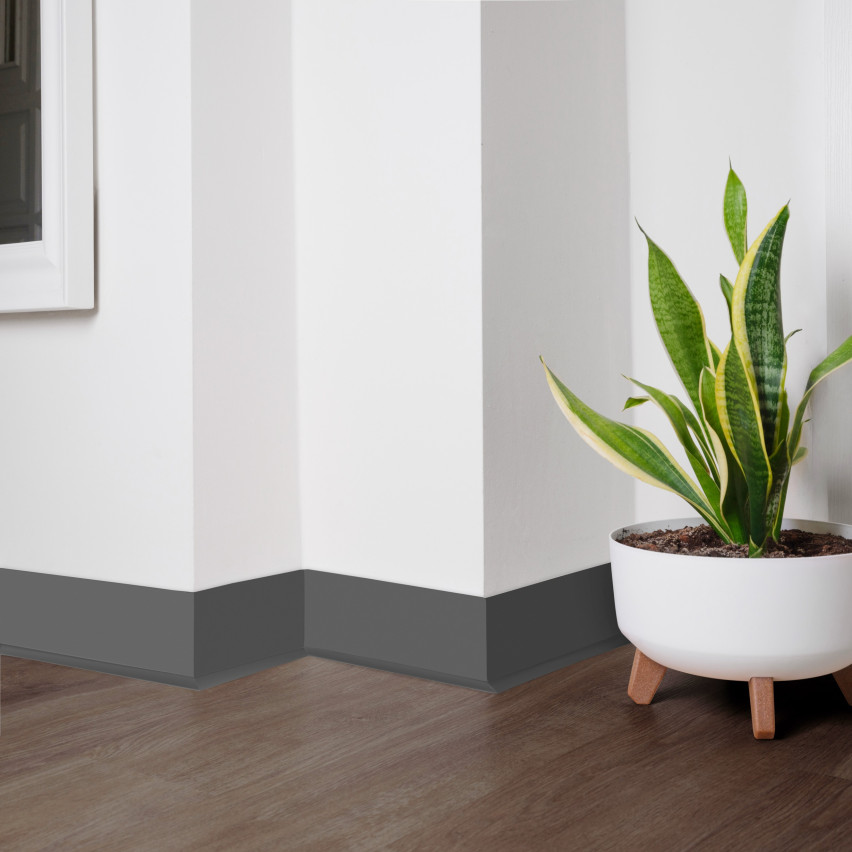 Selbstklebende PVC-Sockelleiste, 70x20mm, dunkelgrau