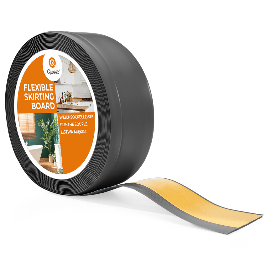 Selbstklebende PVC-Sockelleiste, 70x20mm, dunkelgrau