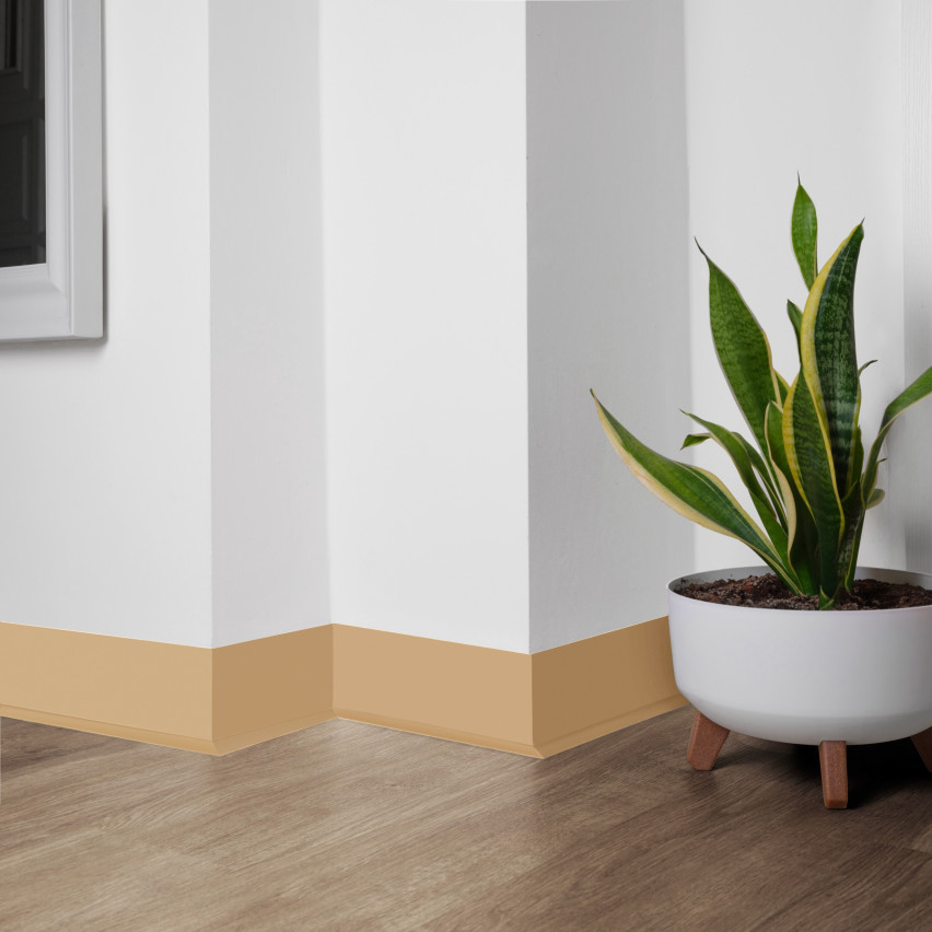 Weichsockelleiste, Flexibel Bodenleiste, Eckleiste, PVC 70x20mm, sand
