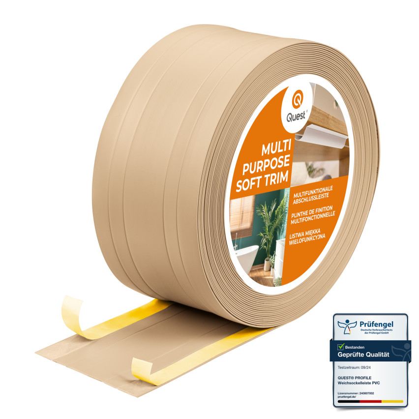 PVC-Multifunktionsleiste 2in1 – Selbstklebendes Abschlussprofil, 110mm