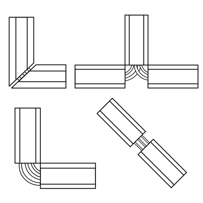 Selbstklebende PVC-Kabelkanäle - 200 cm, halbrund, weiß