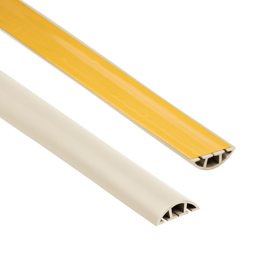 Selbstklebende PVC-Kabelkanäle - 200 cm, halbrund, beige