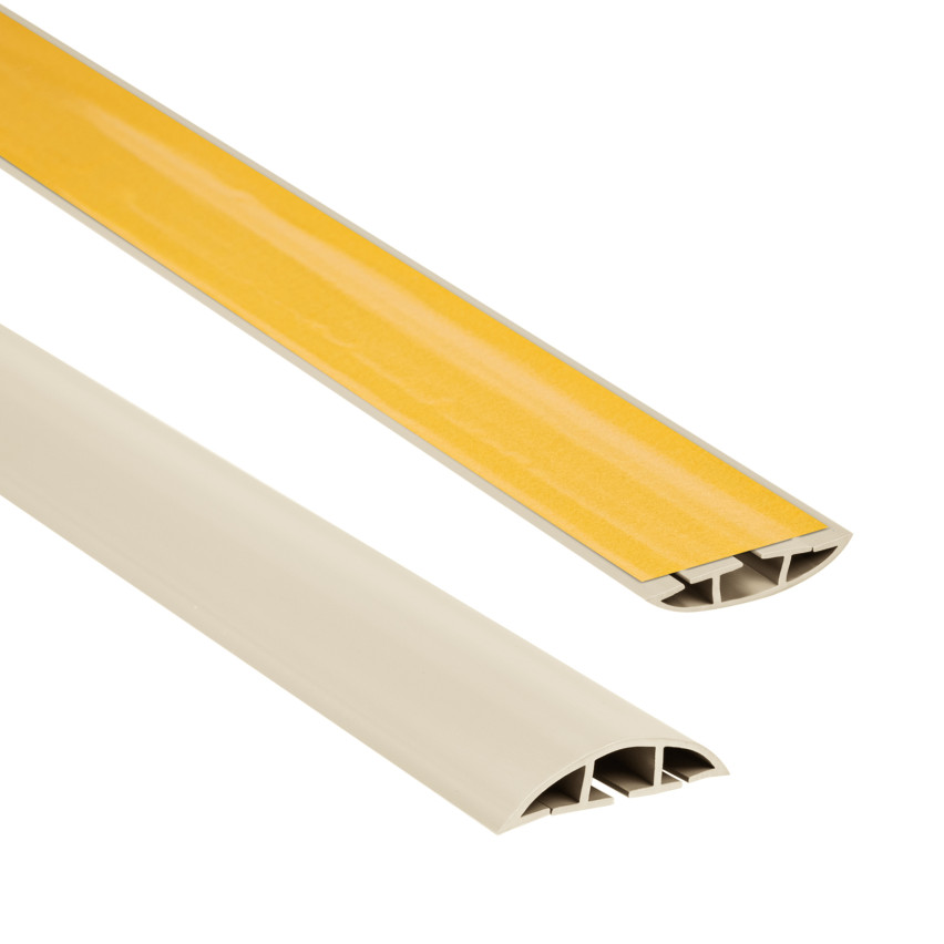 Selbstklebende PVC-Kabelkanäle - 200 cm, halbrund, beige