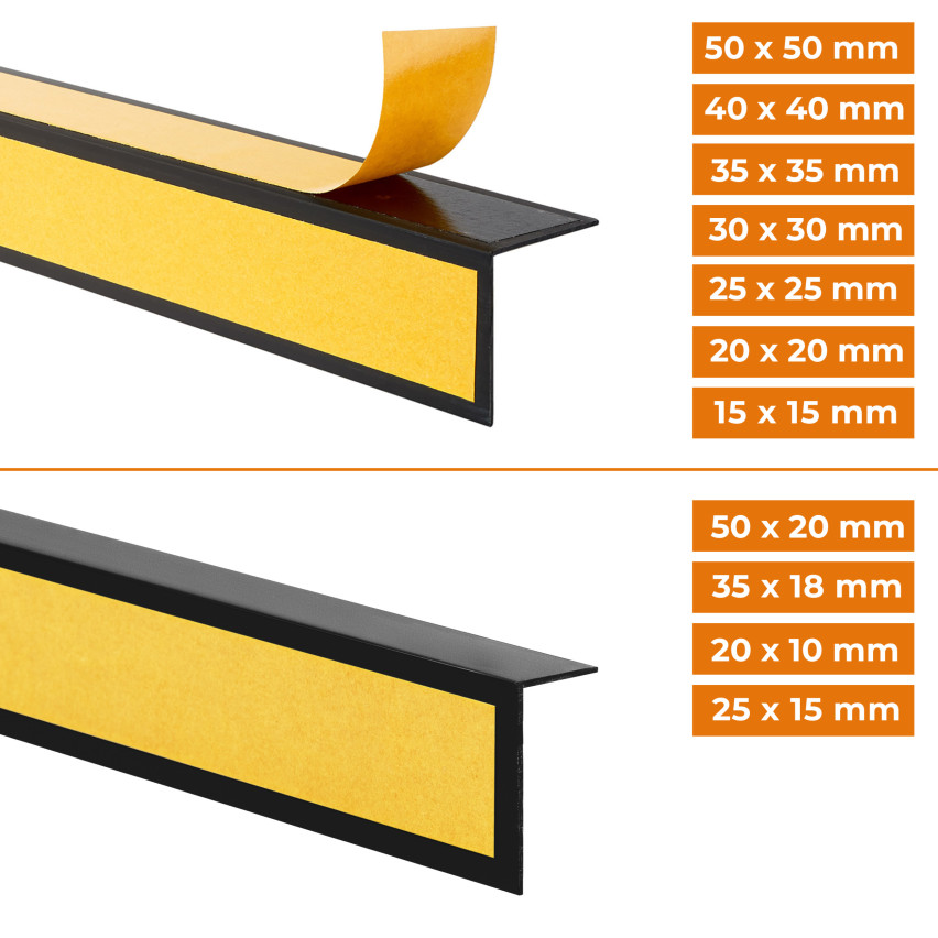 Winkelprofil Selbstklebend PVC Kunststoff Winkelleiste Kantenschutz – für Innenecken mit Klebeband auf der Außenseite, beige