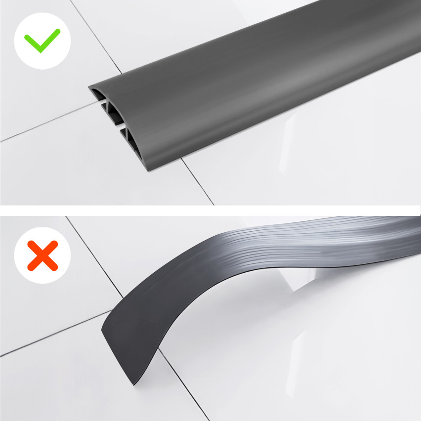 Selbstklebende PVC-Kabelkanäle - 200 cm, halbrund, weiß