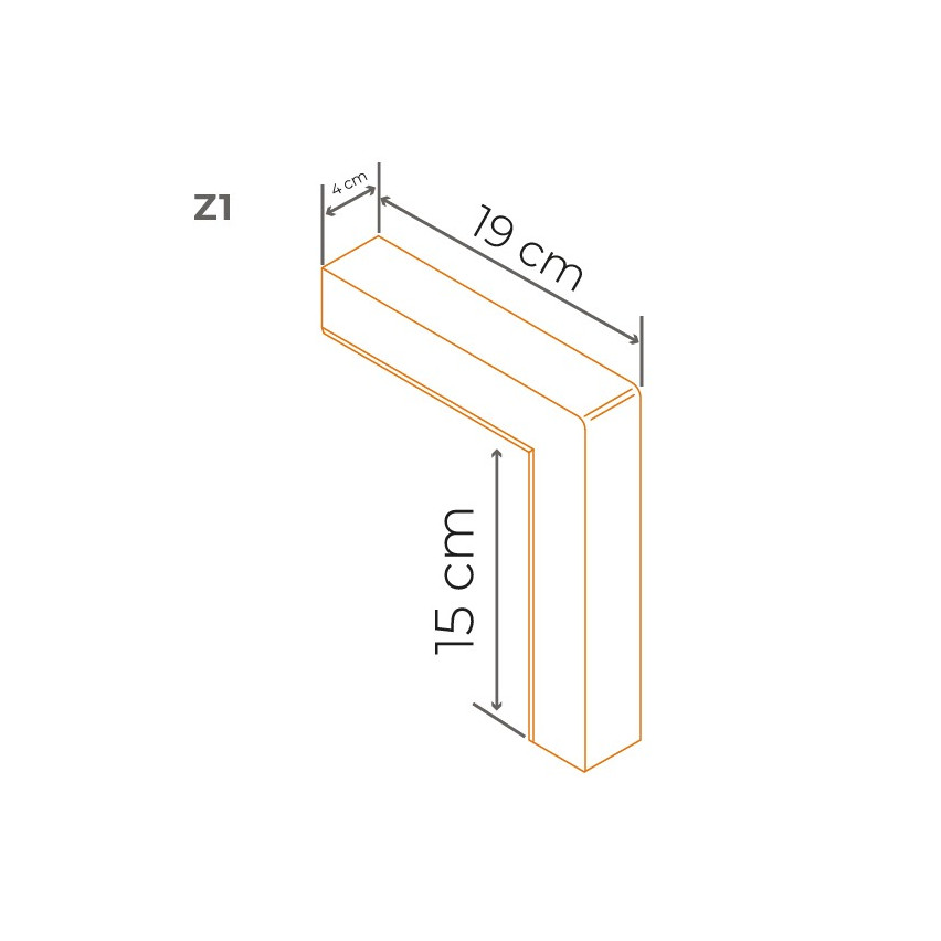 Eckiges Außenelement Z1, beige