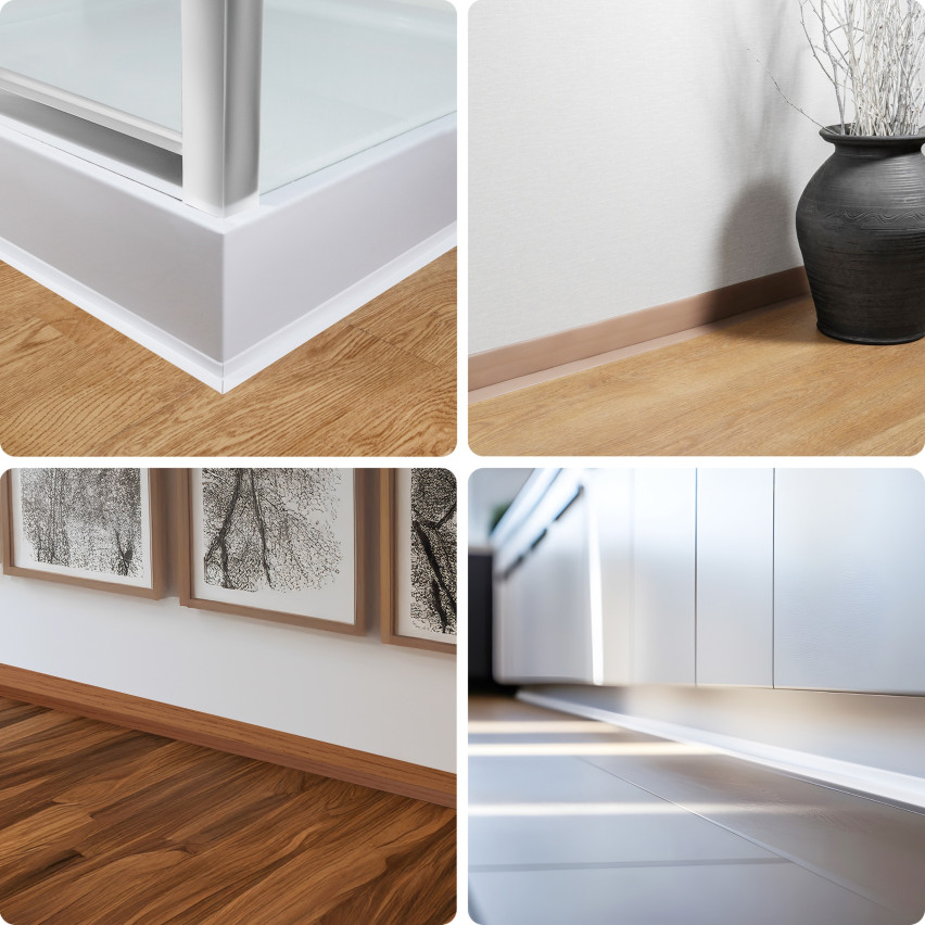 Selbstklebende PVC-Sockelleiste 50x20mm hellbraun
